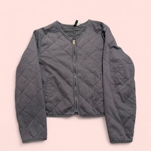 H&M Grey Quilted Bomber Jacket